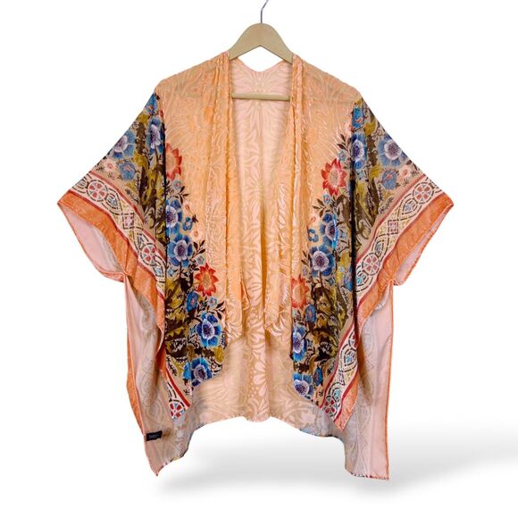 Anthropologie Saachi Rosalia Burnout Velvet Kimono Cardigan Top OS Whimsigoth - Picture 2 of 8